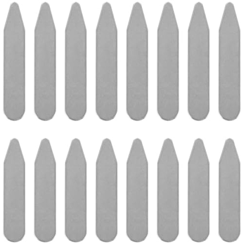 Ciieeo 16 Stück Kragenstäbchen aus Edelstahl, Hemdkragenversteifungen in 55,8mm und 63,5mm, Rostfreie Kragenverstärker für Herrenhemden und Business-Kleidung (8 Paare)