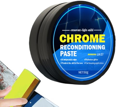 Crème de polissage pour chrome - Pâte de polissage pour chrome, restaurateur, protection de la peinture - Nettoyant universel pour les fenêtres en métal chromé - Soin brillant et protection