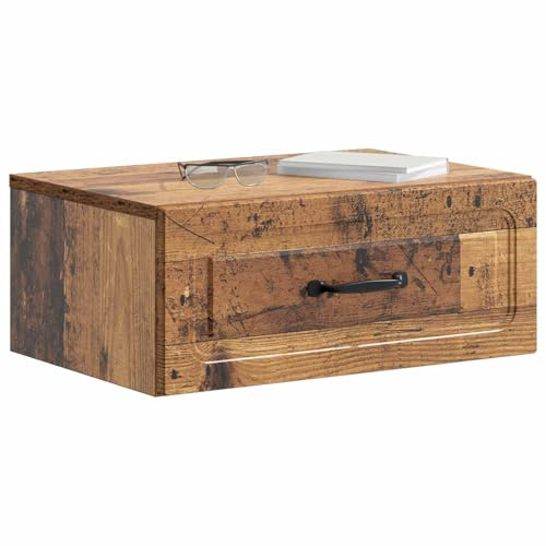 vidaXL Wandmontierter Nachttisch 2 pcs Altholz 49 x 34,5 x 20 cm, Moderne rechteckige Nachttischlampe, praktischer Tisch mit viel Stauraum, kompakt für stylische Ordnung