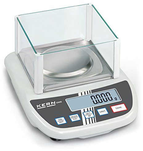 KERN Low-Cost-Laborwaage mit Großer Wägeplatte, 300g Wägebereich, 0,001g Ablesbarkeit, 0,002g Reproduzierbarkeit, 0,005g Linearität