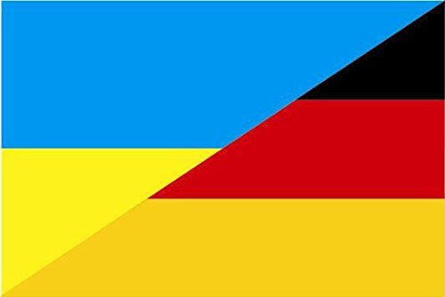 U24 Motorradflagge Ukraine-Deutschland Fahne Flagge 20 x 30 cm