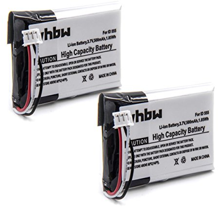 vhbw 2X Akku 500mAh (3.7V) kompatibel mit schnurlos Festnetz Telefon Alcatel Versatis Slim 300 Ersatz für 5-2762, 5-2770, SL-422943.