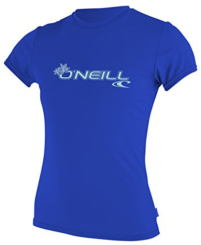 O'Neill Damen Basic Skins LSF 50+ Short Sleeve Sun Shirt, Tahitian Blue, Medium