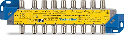 TechniSat Zwischenverstärker 9Z2 – Verstärker für SAT Verteilanlagen (Signalverstärker mit 20 dB, 950–2400 MHz, für Koaxialkabel) Silber