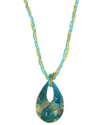 Venetiaurum - Collier femme en verre original de Murano et Argent 925 - Bijou certifié made in Italy
