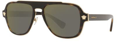 Ray-Ban Herren 0VE2199 Sonnenbrille, Schwarz (Dark Havana), 55.0