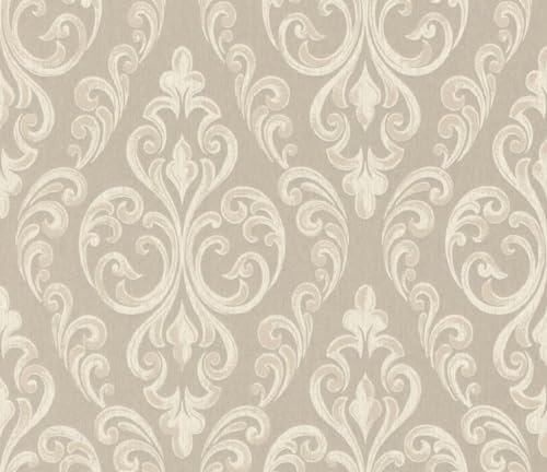 Casa Padrino Barock Textiltapete Beige/Creme 10,05 x 0,53 m - Hochwertige Wohnzimmer Tapete
