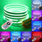 XUNATA 7m Flexible RGB LED Neon light + Control Remoto de 24 teclas, Resistente al Agua 220V 5050 Tiras de LED, Impermeable Líneas de Cables Luminoso Exterior Decoración