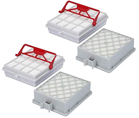 2 x HEPA-Filter weiß + 2 x HEPA Motorfilter grau, geeignet für Staubsauger Lux Intelligence