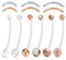 Rajnard 14G Piercing Grossesse Nombril 38mm Or Rose Flexible Bioplast Maternité Piercing Nombril Grossesse Retenue 6mm 8mm 10mm Barres de Remplacement en Acier Inoxydable