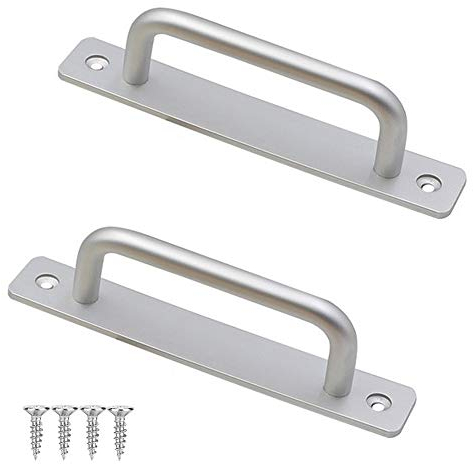 Seully 2 Stück Türgriff, Zuggriff für Schiebetür, Schranktürgriffe aus Aluminiumlegierung, Möbelgriff mit Schrauben, Heimdekoration für Schranktür, silberfarben