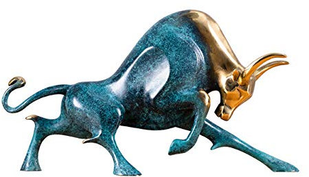 LISAQ Pure Copper Zodiac Bull Statue Skulptur Kreative Dekoration Home Crafts Wohnzimmer Büro Geschenke