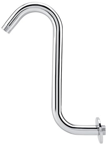Shower Arms, S-Curved Shower Head Extender, 8 Inches Head Riser Extension Arm Shower Pipe Extension in Chrome Finish