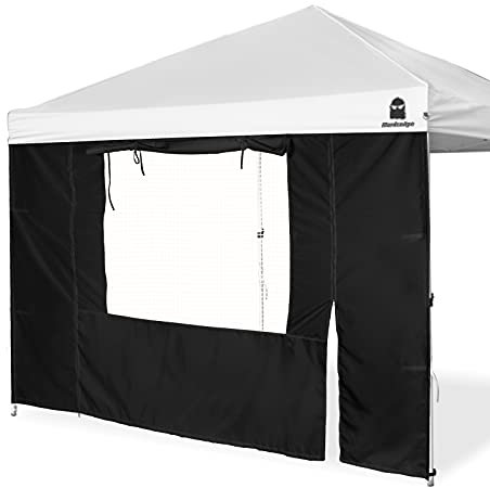 MordenApe Seitenteile, Seitenwand mit Tür und Fenster für 3x3 m Pavillons, Outdoor Sofortige Seitenteile für den Gartenpavillon, nur 1 Stück (schwarz)