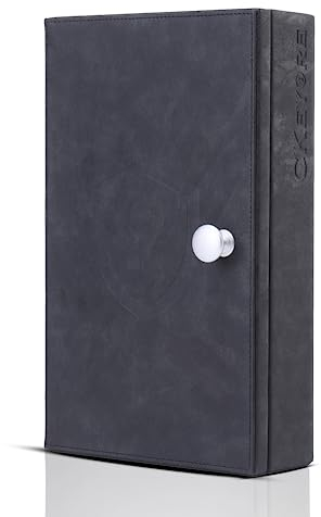 CKEYURE Premium XL Schwarze PU Leder Faraday Box für Autoschlüssel Wandmontage mit Magnetverschluss | Anti-Diebstahl-Signalblocker | Faraday-Käfig | RFID-Box & Signalblockierbox für Autoschlüssel