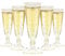 LATERN 50Pcs Gold Glitter Champagne Flutes, 150ml Plastic Champagne Glasses Reusable Stemmed Party Wine Cups for Garden Wedding Anniversary Shower Parties (5.5 x 16.5cm)