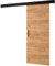 KRYSPOL Schiebetürsystem Salwador 1 Komplett-Set für Schiebetüren, Trennwände Innentüren, Modern Design (Craft Gold Eiche/Gitter: schwarz matt/Griff: schwarz)