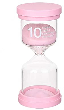Sandglass Timer 10 Minutes Pink Hourglass sandy clock for kids children Time Management Assistant for kitchen classroom game Living Room Office Home Decoration