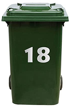 Kliko Aufkleber / Müllkasten Aufkleber - Nummer 18 - 14,7 x 25 - Silber