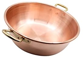 CREARTISTIC Marmeladentopf - Kupfertopf für hausgemachte Marmelade - Topf mit 2 Griffen - 32 cm - handgefertigt - 100% in Italien - reines Kupfer - Handgehämmert