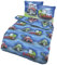LINKHOFF Traktoren Sommerbettwäsche 135x200 Jungen - Blau - Traktor & Mähdrescher Design - Bettwäsche 100% Baumwolle - Renforce Bettwäsche
