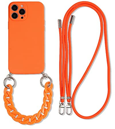 Rokmym La Mode Coque chaîne de téléphone Compatible avec iPhone 11 TPU étui pour téléphone 3 en 1 Bracelet Lanyard Coque en Silicone Souple avec dragonne Tendance Coque pour iPhone 11