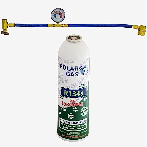 1LCA ClimaSet R134a Car AC Recharge + Leak Stopper – 2-in-1 Aircon Refill & Sealant – 490g Can with Hose – 1/2” ACME Right-Hand Thread – Complete DIY Kit (Refill & Sealant + Hose)