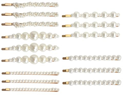 Lot de 15 Pinces à Cheveux en Perles Vintage - Élégantes et Tendance - Accessoires pour Mariée et Femme