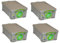 Really Useful Recycled Storage Boxes Grey 4 x 9 Litre Multi Pack