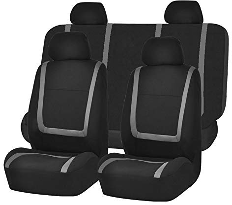 YUEGOO Sitzbezüge Auto Schonbezüge Komplettset für Seat MII 2011-2021, Autositzbezüge Set für Vordersitze und Rückbank, Atmungsaktiv Polyesternetz,D-Gray