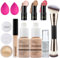 PHOERA Foundation, 3-teiliges Contour Stick Make-up-Set, Farbtöne mit Highlighter Stick, Rouge Stick und Bronzer Contour Stick(102+103+ Fair-Light Contour/Nude + Warm peach+#03,#09,#12)