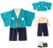 YOOCHUENG Body Neonato Tuta Kimono con Pagliaccetto Manica Lunga Kimono Giapponese per Neonati Cotone per Bambini Salopette per Bambini con 2 Paia di Calzini,Lago Blu,90(Adatto a 18-24M)