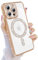 Newseego Glitzer iPhone 15 Pro Max Hülle Kompatibel mit Magasfe, Sparkly Diamond Luxuriöse Magnetische Handyhülle für Mädchen Frauen, Transparente Weiche TPU-Schutzhülle für iPhone 15 Pro Max-Gold