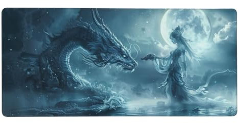 900 x 400 x 3mm XXL Mauspad Drachen Mädchen Gaming Mauspad mit rutschfest Gummibasis, Verlängertes Schreibtischauflage Wasserdicht Großes Mauspad, PC Gaming Zubehör für Home Zimmer Deko, Gifts