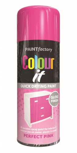 Inspired Essentials - All Purpose Aerosol Spray Paint 400ml Quick Drying Spray, Fast Dry and Excellent Coverage for Metal, Wood, Plastic and More (1, Pink)