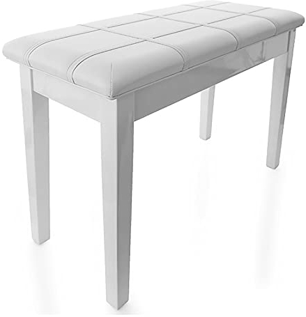 KIUYDHGD Klavierbank aus Leder, Doppelklavierhocker mit Stauraum, Klavierbank aus Holz, Hocker aus Pu-Leder, wasserdicht, Schwarz/Weiß