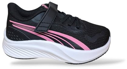 PUMA Unisex Baby Pounce AC+ INF Sneaker, Black-Posie PINK White, 24 EU
