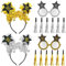 PPGGOPP Silvester Deko 2025, Silvester Haarreif, Happy New Year Haarreifen, Silvester Partytröten Tröten, Silvester Partyzubehör Haarreifen, ilvester Kopfschmuck, für Deko Silvester Party 2025