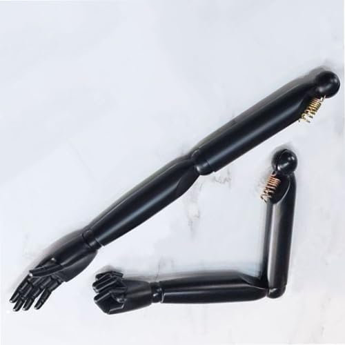 HJHLYJQBF Handmodelle aus Kunststoff und Holz, verstellbares Schaufensterpuppen-Handzubehör Adult Male Model arms Black solid Wood Model