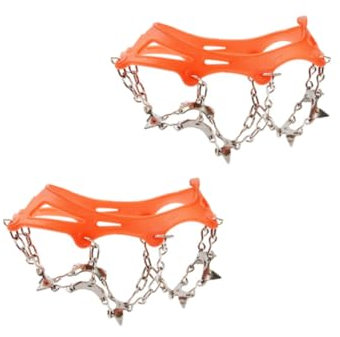 VALICLUD 1 Pair 13 Ice Cleat Spikes Crampons Climbing Steel Spikes Anti Slip Mountaineering Waterproof Shoes Mens Ice Holder Snow Grippers Snow Clip Hiking Boots Men