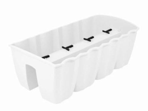 B2C Flower Railing Flowerpot Tunner for hanging on fences, bacones, rails Home Decor Moder Space Saving (White, Large)