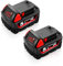 2Packs M-18 5.5Ah 18V Replacement for Milwaukee Battery 18V Compatible with Milwaukee 48-11-1850 48-59-1812 48-11-1820 48-11-1840 48-59-1802 Cordless Power Tools