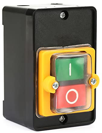 TICFOX Pulsante Interruttore Macchina 380V, Interruttore Sicurezza Macchinari, AC220V/380V 10A Interruttore a pulsante impermeabile ON/OFF Pulsante per Apparecchiature Meccaniche