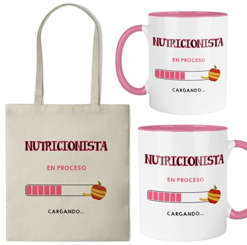 Kembilove® Taza + Bolsa Nutricionista Mujer | Regalo Original para Nutricionista | Set Personalizado de Salud y Alimentación | Idea de Regalo para Estudiantes y Profesionales de Nutrición