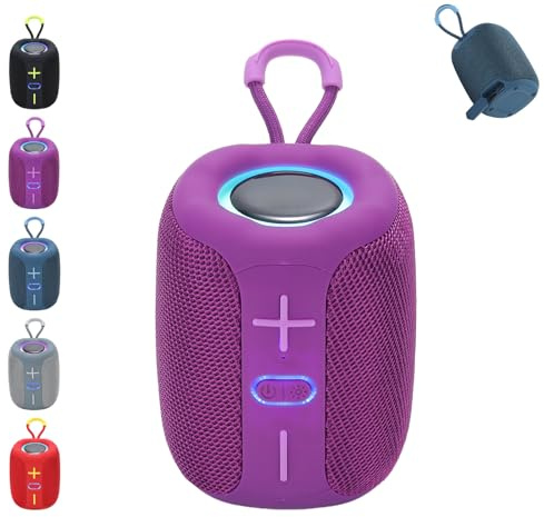Vibin Wireless Speaker, Vibin Light Up Speaker, Waterproof and Dustproof Wireless Bluetooth Speakers, Loud Stereo Sound, Fm Radio, TWS Paring, Bt5.3, for Home, Party, Outdoor, Beach (Purple)