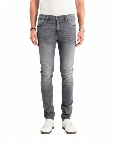 MUSTANG Jeans Herren Frisco Skinny Fit Denim Black - Hosen Herren - Jeanshosen für Männer - 1017118 4000 203 (Grau)