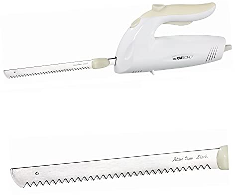 Elektro-Messer, 180 Watt, mit spezial gezahnten Edelstahl Doppelklingen, weiss, NEU + OVP