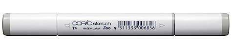 COPIC Sketch Marker Typ T - 4, toner gray No. 4, professioneller Pinselmarker, mit einer Super-Brush-Spitze und einer Medium-Broad-Spitze