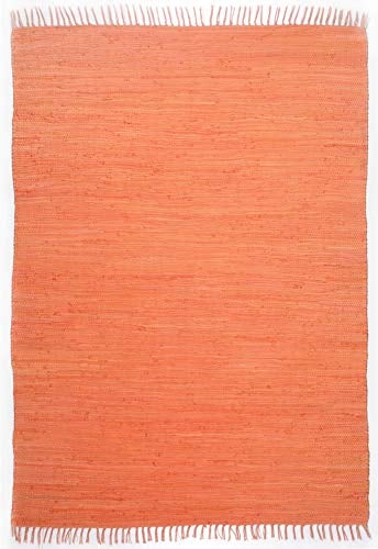 Theko Happy Cotton Teppich, 100% Baumwolle, Terrakotta, 60 cm x 120 cm