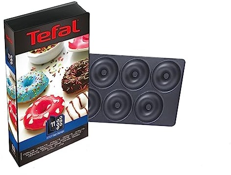 Tefal Platte Backform Donuts Nummer 11, passend für Tefal Snack Collection SW852, SW853, SW854, SW857 und Snack Time SW341, SW342, Rezepte, Aufbewahrungs-Box, spülmaschinengeeignet, schwarz, XA8011